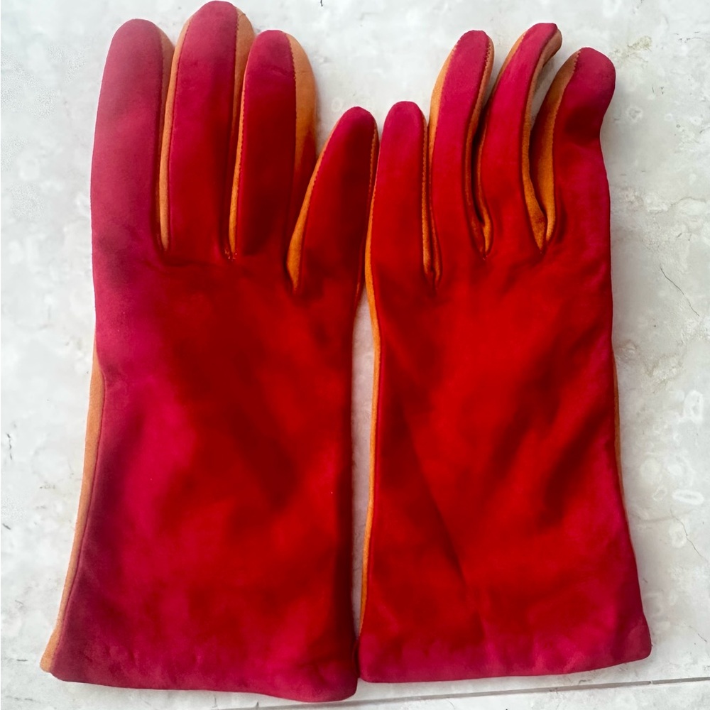 Steven Alan Red and Tan Gloves